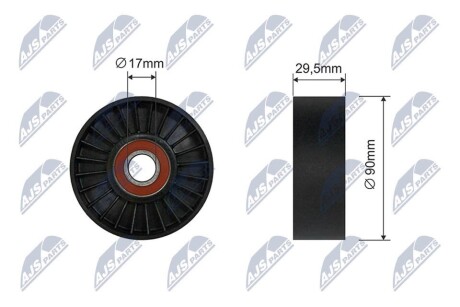 РОЛИК РУЧЕЙКОВОГО РЕМЕНЯ | CHRYSLER VOYAGER, DODGE CARAVAN,PLYMOUNTH VOYAGER 3.0 1990.10<->03.2001 NTY RNKCH009A
