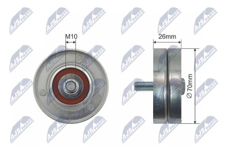 РОЛИК РУЧЕЙКОВОГО РЕМЕНЯ | CHRYSLER VOYAGER IV, DODGE CARAVAN, JEEP CHEROKEE, LIBERTY, WRANGLER III 2.5-2.8D 02.00- NTY RNKCH020