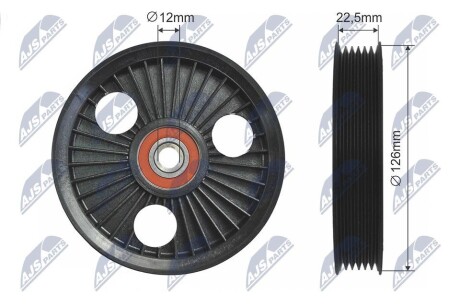 РОЛИК РУЧЕЙКОВОГО РЕМЕНЯ | CHRYSLER VOYAGER II, VOYAGER III, DODGE CARAVAN, JEEP CHEROKEE, LIBERTY, WRANGLER II, PLYMOUTH VOYAGER 2.4/3.3/3.8 08.90-01.08 NTY RNKCH026