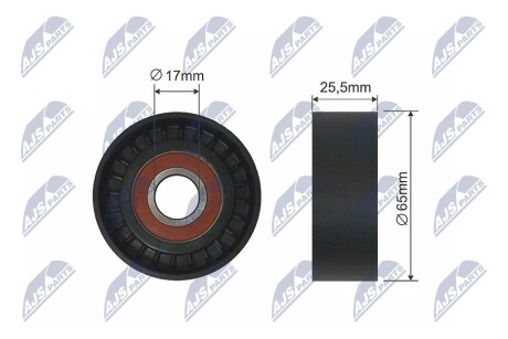 РОЛИК РУЧЕЙКОВОГО РЕМЕНЯ | CITROEN C5 II, C5 III, C6, C8, C-CROSSER, FIAT ULYSSE, FORD GALAXY, MONDEO IV, S-MAX, LANCIA PHEDRA, LAND ROVER FREELANDER 2, PEUGEOT 4007, 407 2.0D/2.2D 03.06- NTY RNKCT013