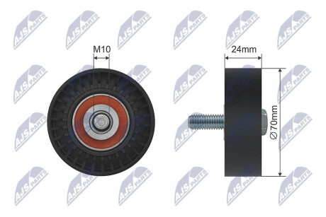 РОЛИК РУЧЕЙКОВОГО РЕМЕНЯ | FORD FOCUS I, MAVERICK, MONDEO II, TRANSIT CONNECT, MAZDA TRIBUTE 1.6-2.0 08.96- NTY RNKFR043 (фото 1)