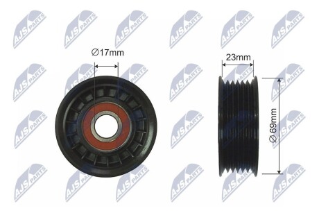 РОЛИК РУЧЕЙКОВОГО РЕМЕНЯ | FORD COUGAR, FOCUS I, MAVERICK, MONDEO II, TOURNEO CONNECT, TRANSIT CONNECT, MAZDA TRIBUTE 1.6/1.8/2.0 08.96- NTY RNKFR044