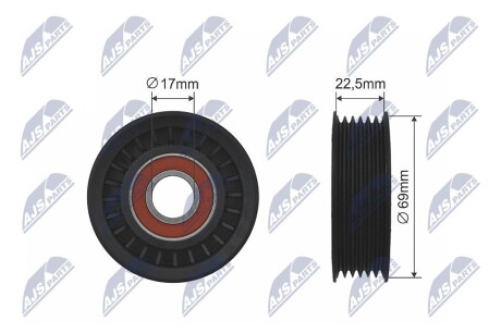 РОЛИК РУЧЕЙКОВОГО РЕМЕНЯ | FORD GALAXY II, GALAXY MK II, MONDEO III, MONDEO IV, S-MAX, TRANSIT 1.8-2.3LPG 10.00-06.15 NTY RNKFR046