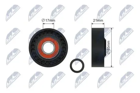 РОЛИК РУЧЕЙКОВОГО РЕМЕНЯ | FORD FOCUS, KUGA, VOLVO C30, S40, V50 2.4 04-12 NTY RNKFR054