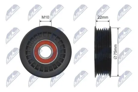 РОЛИК РУЧЕЙКОВОГО РЕМЕНЯ | HONDA CIVIC 12-15, S2000 99-09, CR-V 11-, JEEP LIBERTY 00-07, DODGE RAM 02-, NITRO 07-12, DURANGO 98-03 NTY RNKHD013