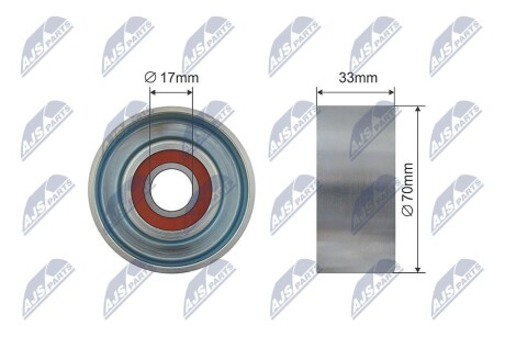 РОЛИК РУЧЕЙКОВОГО РЕМЕНЯ | HONDA ACCORD 98-02, MR-V 03-08, ODYSSEY 00-04, ACURA MDX 01-06, TL 99-03, FORD EXPEDITION 03-, EXPLORER 02-10, F150 04-14, MUSTANG 04-14, RANGER 06-11, KIA CARNIVAL 05-14, HYUNDAI SANTA FE 06-12, LAND ROVER DISCOVERY 0 NTY RNKHD014