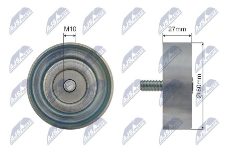 РОЛИК РУЧЕЙКОВОГО РЕМЕНЯ | HYUNDAI GRAND SANTA F, IX35, SANTA F II, SANTA F III, KIA CARNIVAL III, SORENTO II, SPORTAGE 2.0D/2.2D 03.06- NTY RNKHY010