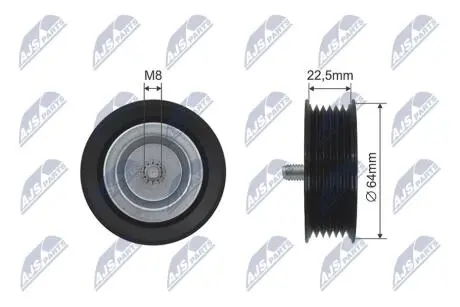 РОЛИК РУЧЕЙКОВОГО РЕМЕНЯ | MERCEDES E (A207), E (C207), E T-MODEL (S212), E (W212), SPRINTER 3,5-T (B906), SPRINTER 3-T (B906), SPRINTER 5-T (B906) 2.2D/2.2DH 06.06- NTY RNKME029