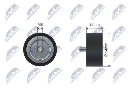 РОЛИК РУЧЕЙКОВОГО РЕМЕНЯ | MERCEDES SPRINTER 3,5-T (B906), SPRINTER 3,5-T (B907, B910), SPRINTER 3-T (B906), SPRINTER 4,6-T (B906), SPRINTER 5-T (B906), VIANO (W639) 2.2D 06.06- NTY RNKME030