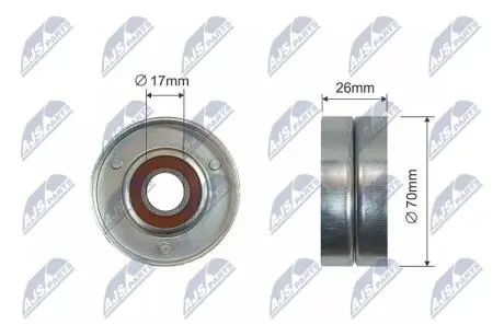 РОЛИК РУЧЕЙКОВОГО РЕМЕНЯ | NISSAN JUKE 10-, X-TRAIL 14-, CHEVROLET EPICA 03-06, EVANDA 03-06, LACETTI 03-08, TACUMA 00-08, CAPTIVA (C100) 07-, OPEL ANTARA 06- NTY RNKNS015