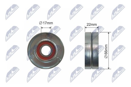 РОЛИК РУЧЕЙКОВОГО РЕМЕНЯ | ALFA ROMEO 159, CHEVROLET AVEO, AVEO KALOS, CRUZE, ORLANDO, TRAX, FIAT CROMA, STILO, OPEL ASTRA G, ASTRA H, ASTRA H GTC, ASTRA J, ASTRA J GTC, CORSA D 1.4-1.8 03.00- NTY RNKPL012