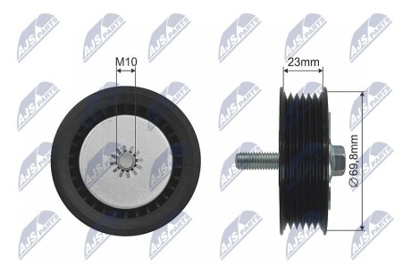 РОЛИК РУЧЕЙКОВОГО РЕМЕНЯ | CHEVROLET MALIBU, OPEL ASTRA J, ASTRA J GTC, CASCADA, INSIGNIA A, ZAFIRA C, SAAB 9-5 2.0D 07.08- NTY RNKPL024