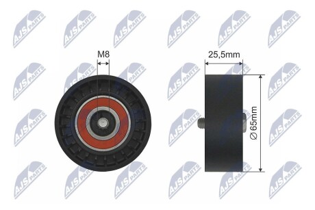 РОЛИК РУЧЕЙКОВОГО РЕМЕНЯ | OPEL ASTRA J, ASTRA J GTC, CASCADA, INSIGNIA A, INSIGNIA A COUNTRY, ZAFIRA C 1.4/2.0D 07.08- NTY RNKPL033