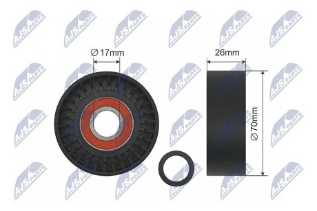 РОЛИК РУЧЕЙКОВОГО РЕМЕНЯ | TOYOTA AVENSIS 97-08, AURIS 06-12, CELICA 99-06, COROLLA 00-, COROLLA VERSO 01-04, MR2 99- NTY RNKTY012