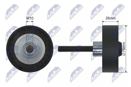 РОЛИК РУЧЕЙКОВОГО РЕМЕНЯ | VW GOLF V,VI/VII, JETTA V/VI, PASSAT 05-, TIGUAN 07-17, TOUAREG 10-, TOURAN 03-10, SKODA FABIA II, OCTAVIA II, ROOMSTER,M SUPERB II, YETI, SEAT IBIZA 02-, LEON 05-12, AUDI A1, A3 03-13, A4/A5 08-, A6 06-, A7, Q5, Q7 NTY RNKVW002