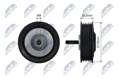 РОЛИК РУЧЕЙКОВОГО РЕМЕНЯ | VW T4, LT 2.0-2.8 90-06 NTY RNKVW037