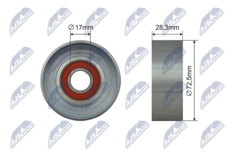 РОЛИК РУЧЕЙКОВОГО РЕМЕНЯ | MAZDA 3 BK 03-08, BMW 5 E39 1995-2003, BMW 7 E38 1993-2001, BMW X5 E53 1999-2006, MAZDA 2 DE 2007-2014, LAND ROVER RANGE ROVER IV 2013- NTY RRKMZ002