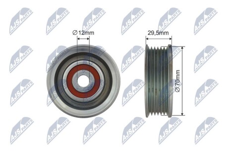 РОЛИК РУЧЕЙКОВОГО РЕМЕНЯ | TOYOTA LAND CRUISER 100 98-07, 200 2007-, LEXUS GS300/400 1997-2005, TOYOTA SEQUOIA 2000-2007 NTY RRKTY007