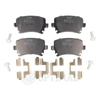 Колодки гальмівні (задні) Audi A3/TT/Skoda Octavia/SuperB/VW Golf 03- (з прижимною пластиною) Optimal BP12179