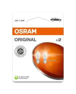 Автолампа 1,2W 12V W2X4,6D к/т 2 шт OSRAM 2721-2BL