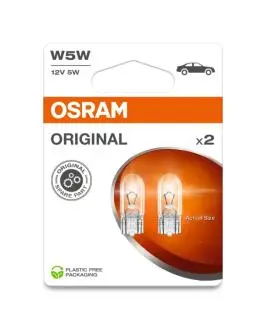 Лампа допоміжн. освітлення W5W 12V 5W W2,1X9, 5d ORIGINAL (2 шт) blister eco-упаковка OSRAM 2825-2BL