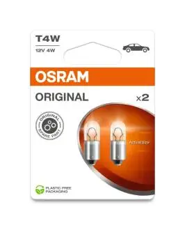Лампа допоміжн. освітлення Т4W 12V 4W ВА9s (2 шт) blister OSRAM 3893-2BL