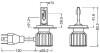 Комплект ламп (2шт.) LED H4/H19 15W 12V P43t/PU43t-3 6000К OSRAM 64193DWBRT-2HFB (фото 2)