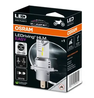 LED лампочка H19/H4 LEDriving HL EASY (упаковка-блістер, 1 шт, 12В, Білий, 19.0/18.7Вт, тип гнізда: P43T для мотоциклів без гомологічного сертифікату) OSRAM 64193DWESY1HB