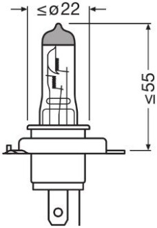 ЛАМПА H4 P43t 12V 60/55W NIGHT BREAKER +220% DUO BOX OSRAM 64193NB2202HB