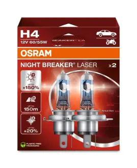 Лампа H4 12V 60/55W P43T NIGHT BREAKER LASER +150% OSRAM 64193NL-2HB