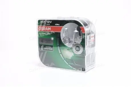 Лампа фарна H7 12V 55W PX26d ULTRA LIFE (компл.) OSRAM 64210ULTHCBDUO