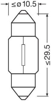 Автолампа 10W OSRAM 6438-2BL (фото 1)