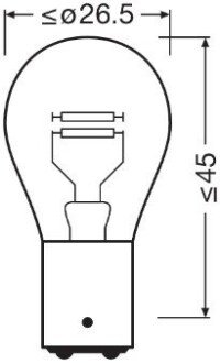 Лампа 7528-2BL 21/5W 12V BAY15D 10XBLI23C OSRAM 75282BL (фото 1)