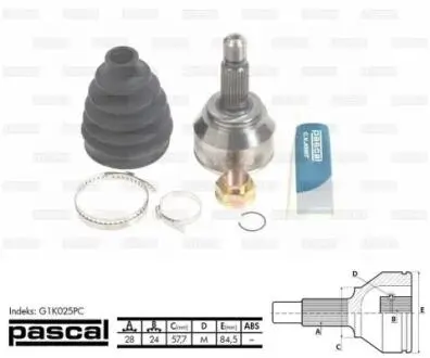 Шарнир приводного вала PASCAL G1K025PC
