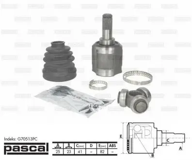Шарнир приводного вала PASCAL G70513PC