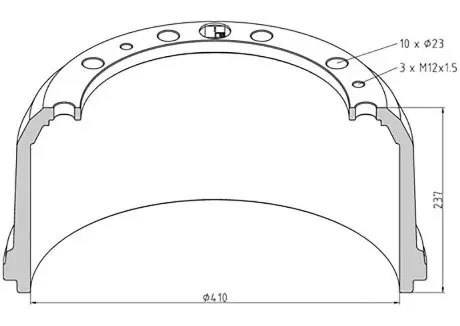 Тормозной барабан PE AUTOMOTIVE 01649100A (фото 1)