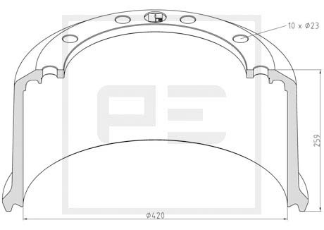 Гальмівний барабан PE AUTOMOTIVE 04642500