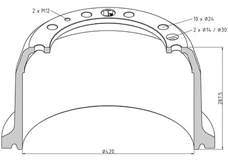 Тормозной барабан PE AUTOMOTIVE 10608300A