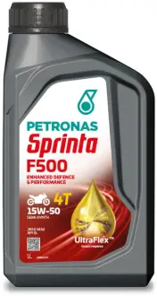 Олива 15W50 SPRINTA F500 4T (1L) (API SL/JASO MA2) Petronas 73127E15EU