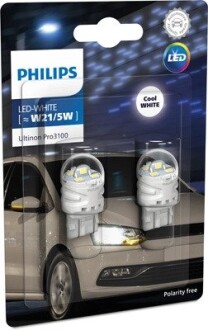 Лампа светодиодная LED WHITE W21/5W Ultinon Pro3100 12V 2.4/0.48W W3x16q PHILIPS 11066CU31B2 (фото 1)