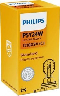 Лампочка Silver Vision допоміжна PSY24W (12 В, 24 Вт, тип гнізда: PG20/4) PHILIPS 12180SVC1