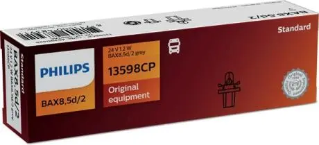 Автолампа Standard B8,5d/2 1,2 W PHILIPS 13598CP