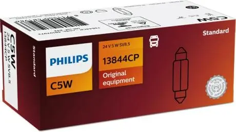 Автолампа Standard C5W SV8,5 5 W прозрачная PHILIPS 13844CP