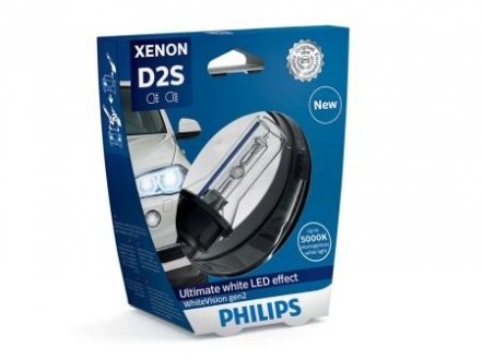 Автомобільна лампа: 12 [В] Ксенон D2S White Vision gen2 35W цоколь P32d-2. 5000K PHILIPS 37727933