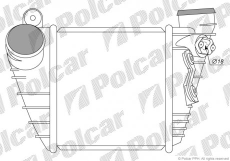 Радиатор воздуха (интеркулер) Polcar 1323J81 (фото 1)