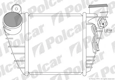 Радіатор повітря (інтеркулер) Polcar 1323J81
