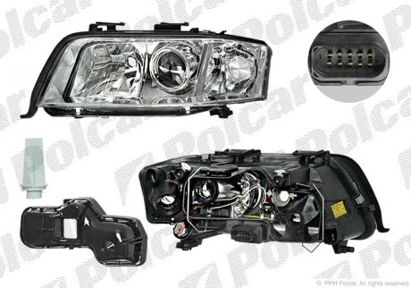 Фара основная | AUDI A6, 01- Polcar 1327107E
