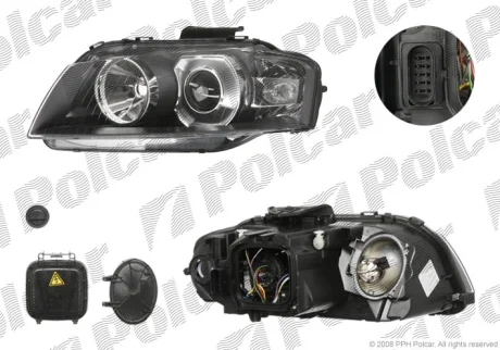 Фара основная | AUDI A3 03-08 Polcar 1331101E
