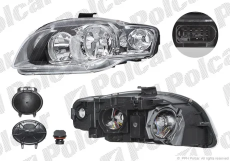 Фара основна | A4, SDN/AVANT 04-08 Polcar 1335104E