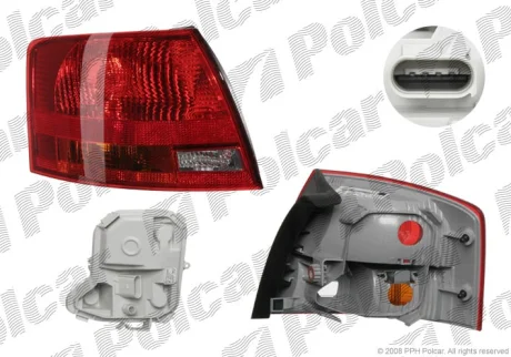 Ліхтар задній | A4, SDN/AVANT 04-08 Polcar 1335882E